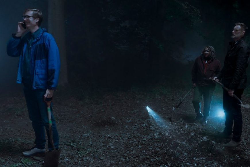 Greg (Stephen Merchant), Myrna (Clare Perkins) & John (Darren Boyd) (Image: BBC/Big Talk/Simon Ridgeway)